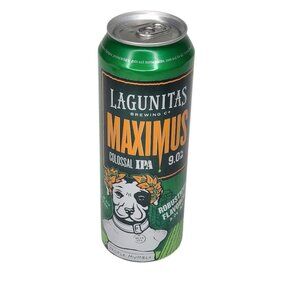 Lagunitas Maximus Colossal IPA Empty Beer Can Bottom Opened Tall Boy Roman Dog